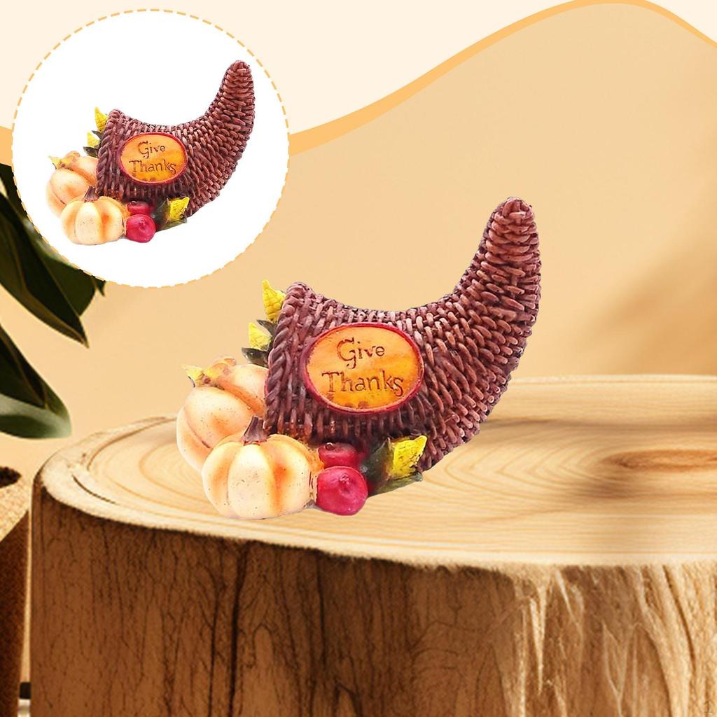 Ornament Harvest Festival Resin Pumpkin Decor Decoration Figurine for Ceremory Desktop Living