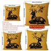 Embroidery Style Deer & Floral Throw Pillow Covers Pattern Cushion Cover Suitable For Sofa Bedroom Car Pillow Cover