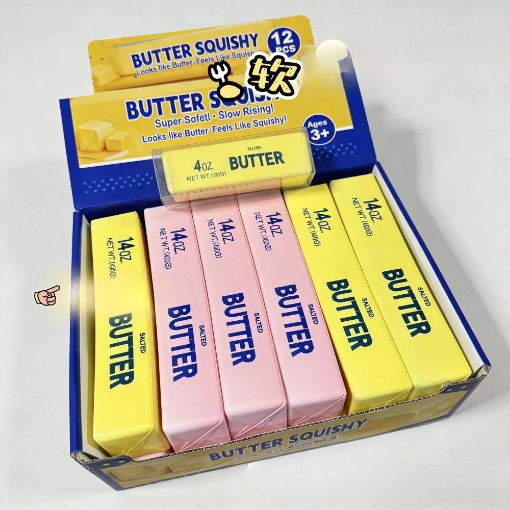 8.66In Jumbo Squishy Butter Stick Squeeze Toys Soft Slow Rebound Chees Stick Funny Prank Fidget Toy Stress Anxiety Relief Game
