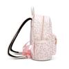Disney Winnie The Pooh Vintage Fashion Exclusive Metal Nameplate Embossed Backpack Women Backpack Pink Beige DHF51742-C1