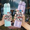 1PC Simple Face Doodle Line Art Print 750ml Colorful Plastic Sports Water Bottle Leakproof Pop Up Lid with Straw for Outdoor Work Home Use