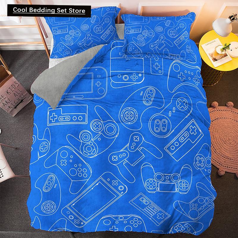 Boys Gamer Bedding Set Cartoon Game Luxury Duvet Cover King Queen Double Comforter Cover Gaming 2/3pcs Polyester Quilt Cover