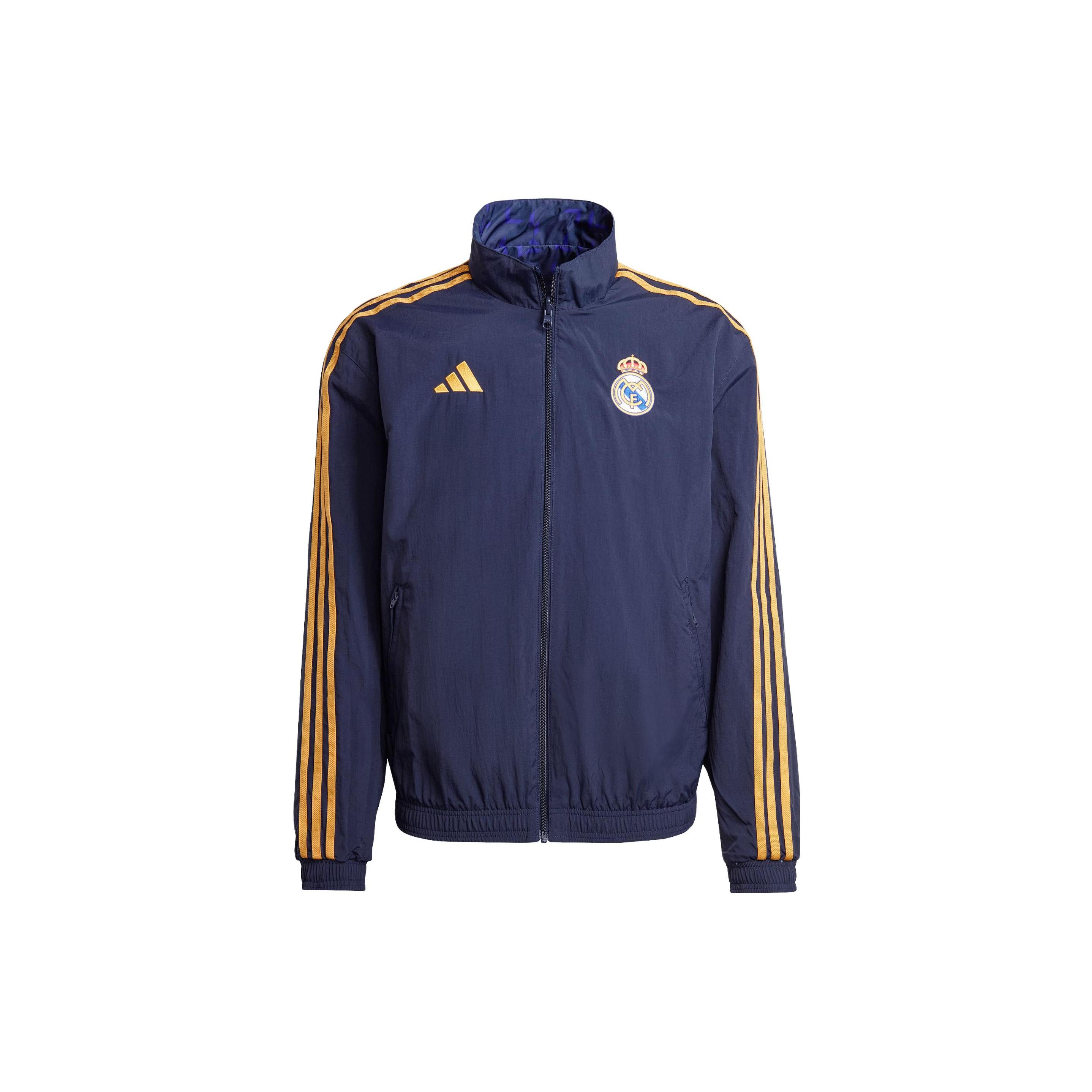 

Новая куртка Adidas Real Madrid Anthem Ретро Спортивные Куртки с Воротником-стойкой Мужская Легендарный Чернила IQ0549 XS