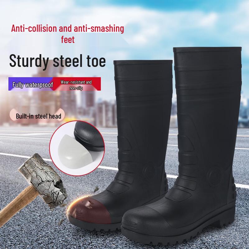 Xionglu High-Top Steel Toe Safety Rain Boots 40