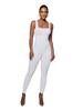 Women's Solid Color Ribbed Sleeveless Bodysuit: Square Neck, Backless, Hip-Lifting Slim-Fit Jumpsuit