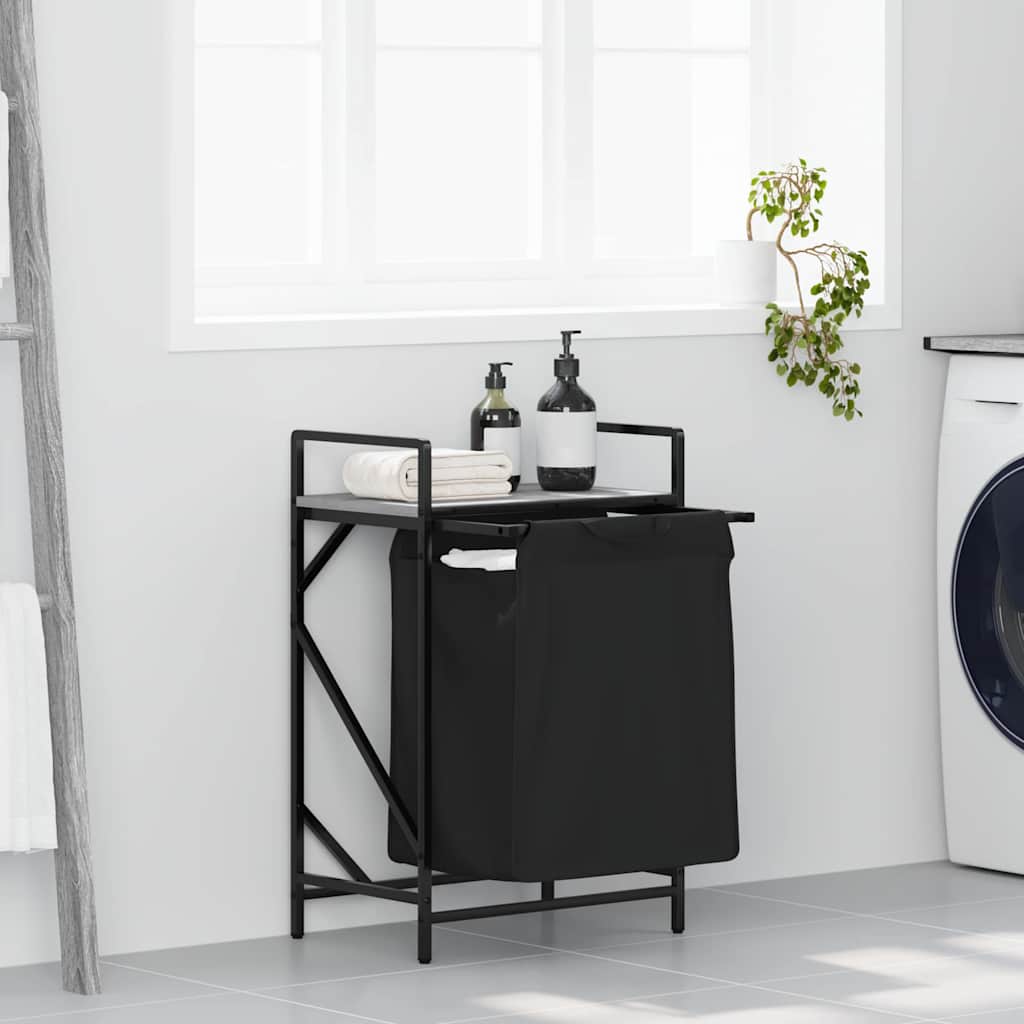 vidaXL Wäschekorb 1 Fach mit Ablage Grau Sonoma graue