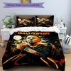 3Pcs Halloween Horror Movie Poster Bedding Set Soft Fabric Duvet Cover Pillowcases Christmas Xmas Halloween Gift 1 Duvet Cover 2 Pillowcase L1458