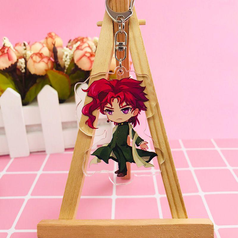 Jojos Adventure Bizarre Key Chain Anime Cartoon Keyring Pendant Acrylic Gifts