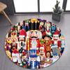 Merry Christmas Tree Cartoon The Nutcracker Doll Festival Round Carpet Rug for Bedroom Living Room Decoration,Decor Floor Mat