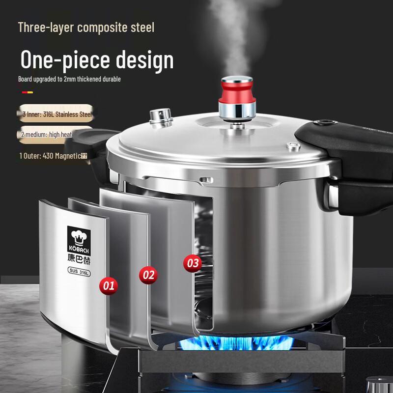 OLOEY 316L Stainless Steel Induction Pressure Cooker