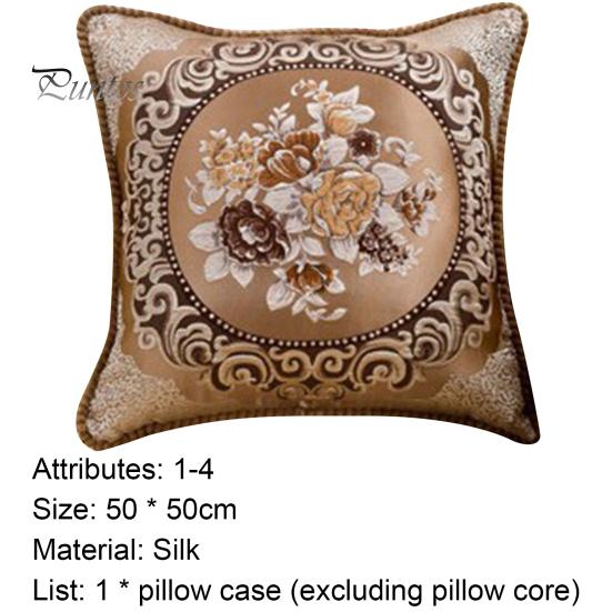For Living Room Pillowslip Embroidery Pattern Car Interior Ornaments Silk Satin Sofa Couch Cushion Cover