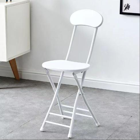 1pc Classic Style Folding Chair with Oval Seat Portable, No Assembly Needed, Durable Metal Frame Hardwood Construction for Home
