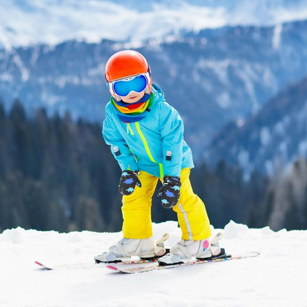 Tidyworm Baby Cold Baby Gloves for Snow Cute Dinosaur Mittens for Boys and Cold and Outdoor Activities Size Ages Gloves, Winter, Protection,