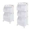 Carrello Portaoggetti a Rotelle Multifunzione Organizer a Rotelle Pieghevole per Bucato con 4 Ruote