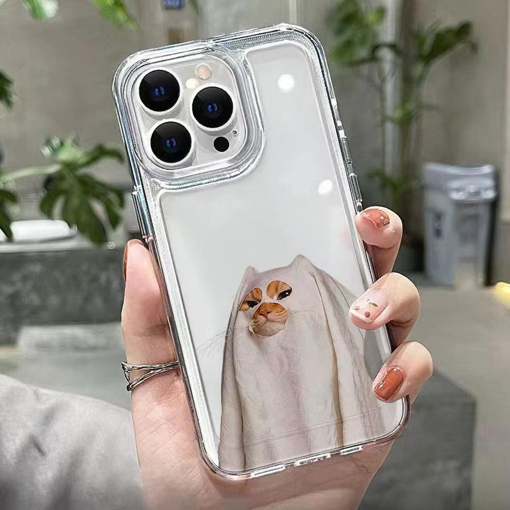 Cartoon Animal Cute Cat Phone Case For iPhone 17 Pro Max Case iPhone 13 11 12 14 15 16 Pro Max XR 7 8 Plus SE Soft Clear Cover