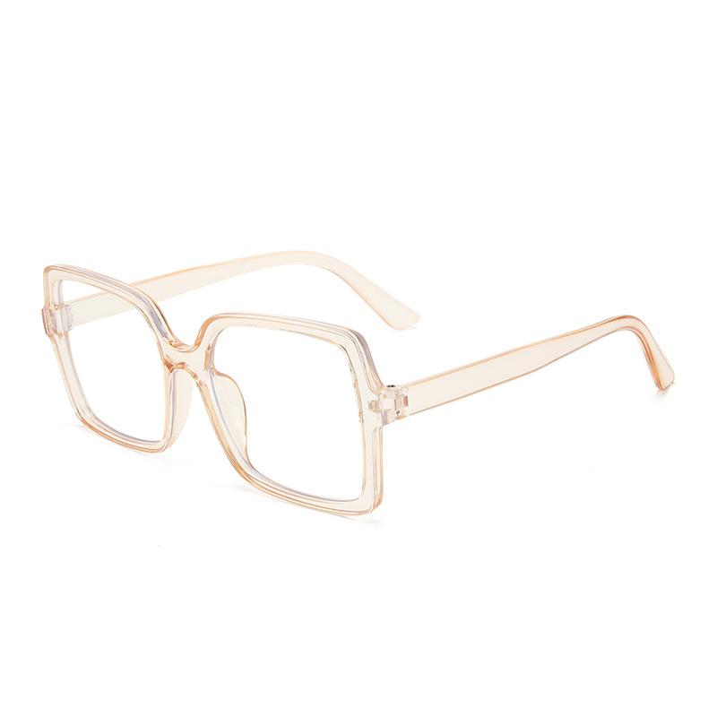 Large Frame Square Ultra-Light Anti-Blue Glasses Fashionable Plain And Thin Flat Glasses Women'S Advanced Flat Glasses