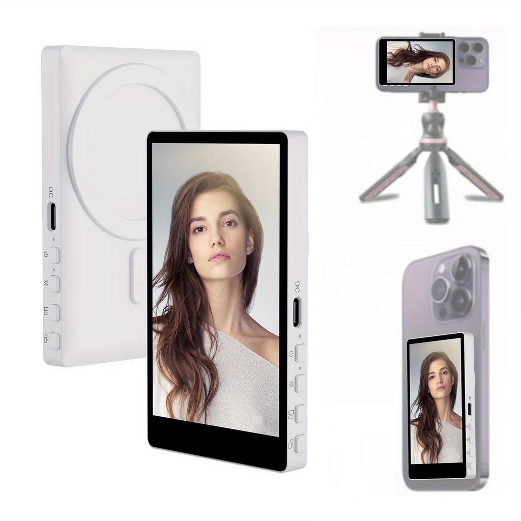 Magnetischer Kabelloser Lade-Selfie-Projektor mit Rückkamera-Splitter für Live-Streaming