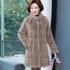 Mom's Winter Coat Middle-aged and Elderly Women's Mid-length Imitation Mink Fur Thickened Coat