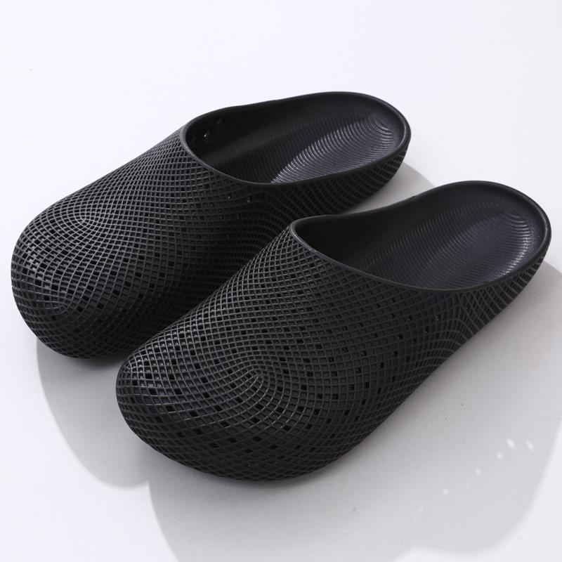 

Men Summer Slip-On Work Shoes Breathable Casual Kitchen Safety Clogs Half-Closed Sandals Outdoor Comfortable Shoes 40-41 чёрный
