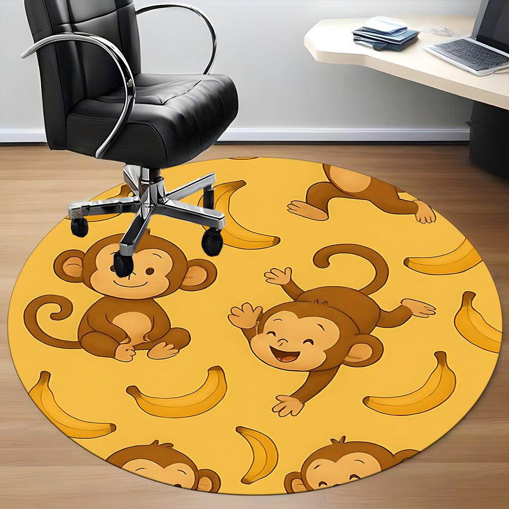 1pc Monkey Bananas Pattern Chair Carpet for Office, Non-slip, Soft and Durable Office Rug, Perfect for Office yy260131055