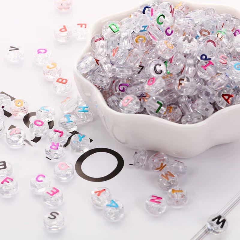 Acrylic Letter Beads for Kids' Jewelry Making – Educational DIY Beading Accessories