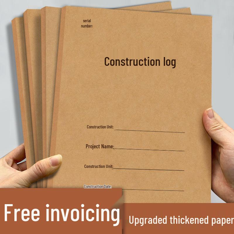 A4 Safety Construction Logbook 2023 - Single-Sided, Thickened, Loose-Leaf for Engineering Supervision