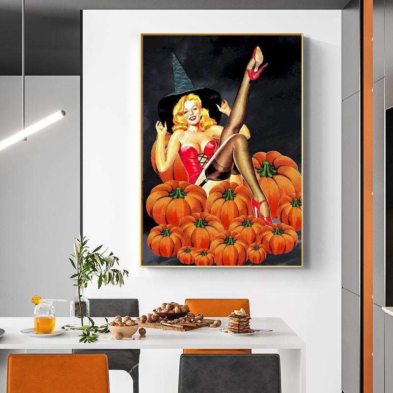 Ruopoty Oil Painting By Digital Pumpkin Painting On Canvas By Digital Girl Kit Home Decoration Halloween Gift