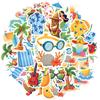 35pcs-50pcs Cheerful Fun Stickers Colorful Summer Stationery Stickers DIY Stickers For Laptop Luggage Scrapbook Diary