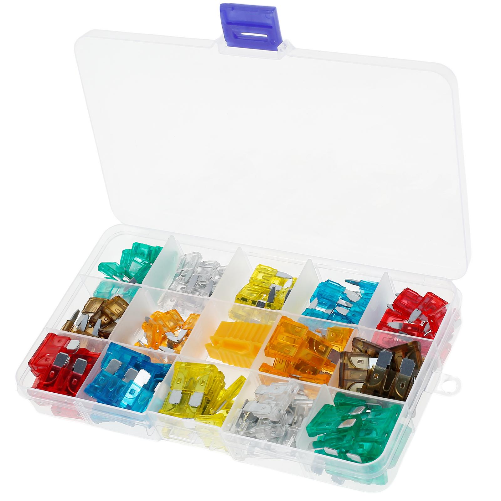 

140 шт. автомобильных плоских предохранителей 5A/7.5A/10A/15A/20A/25A/30A профессиональный автомобильный набор предохранителей, прочный стандартный набор мини-предохранителей