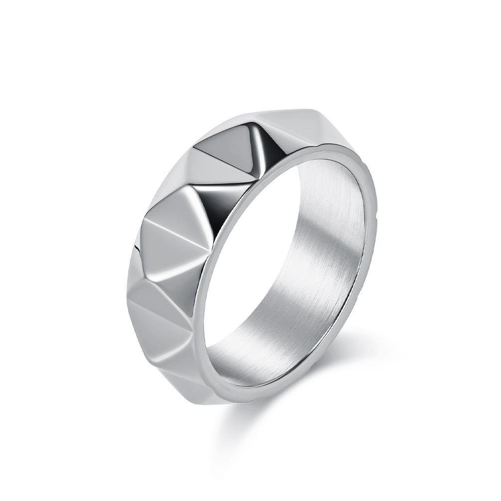 8mm Stainless Steel Spike Ring for Men Punk Rock Jewelry Self-defense Broken Window Ring