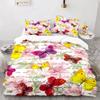 Butterfly Duvet Cover Set 3D Galaxy Purple Butterfly Floral Printed Bedding Set Fantasy Theme King Size Comforter Cover for Girl