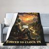 Born to Quest Forced to Clock in Blanket Fleece Summer Air Conditioning   Multifunction Super Warm Throw Blankets Bedspreads