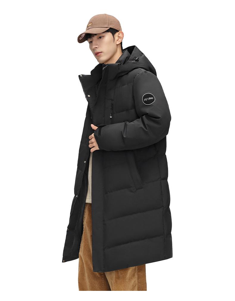 Unisex High-End Long Over-the-Knee Down Jacket: 90% White Duck Down, Loose Fit, Hooded Winter Coat