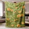 1pc 2026 Latest Flannel Blanket | Rose Floral Print, Warm, Cozy, and Soft, Suitable for Sofa Beds, Couches, Cars, and Office Use, Perfect for Camping