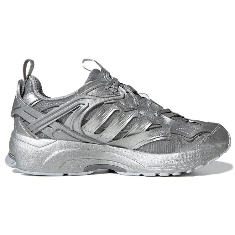 Adidas Spiritain 2000 Deluxe Metallic Retro Fabric Slip-Resistant Durable Low-Top Casual Running Shoes Unisex Sneaker Silver HQ3690