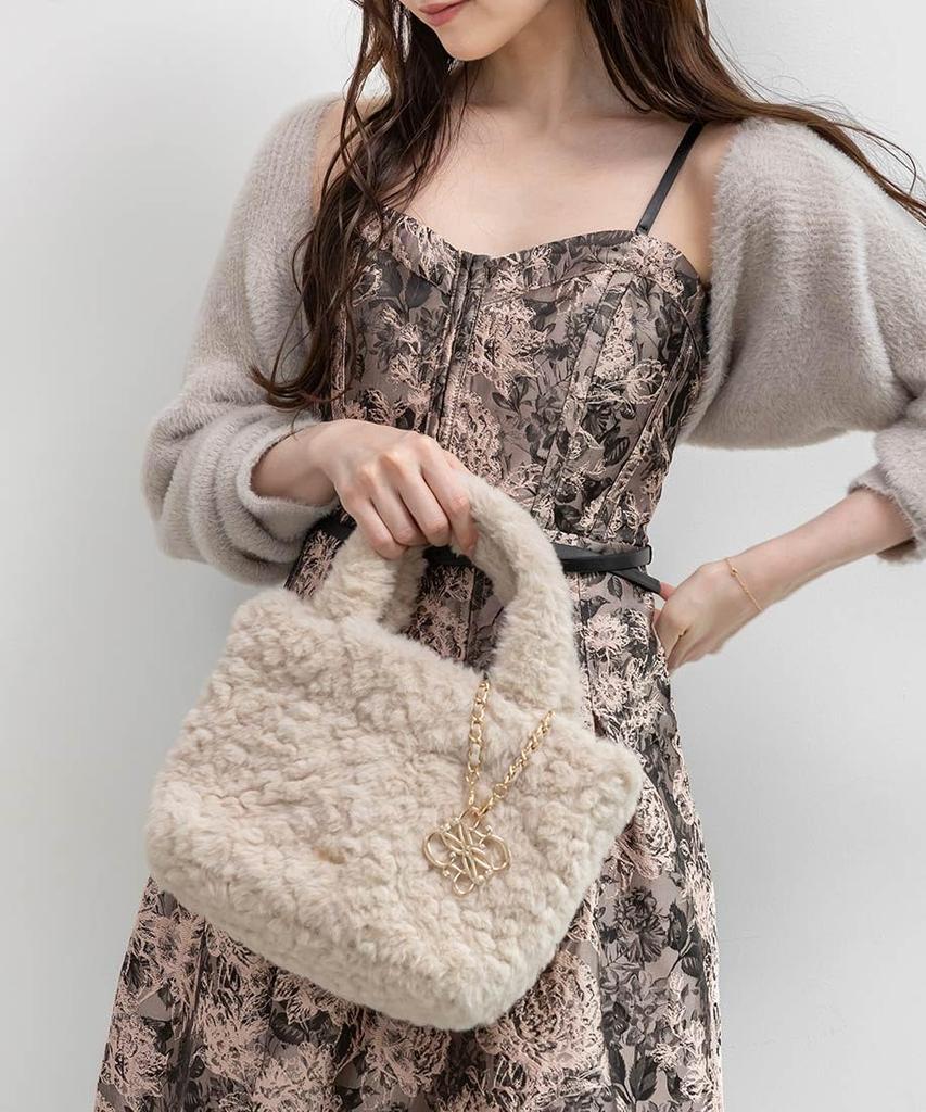Monogram Fur Tote Bag FB36049 BEIGE 2-way