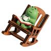 Coffee Frog with Rocking Chair Resin Figurine Miniature Desk Decors Ornament For Home Office Garden Landscape Decoration