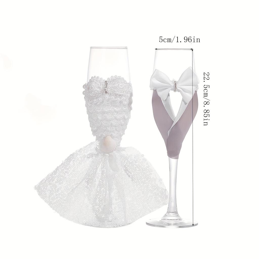 Boxed Wedding Gray Corset With Glasses Love Romantic Wedding Wine Glass Gift Box
