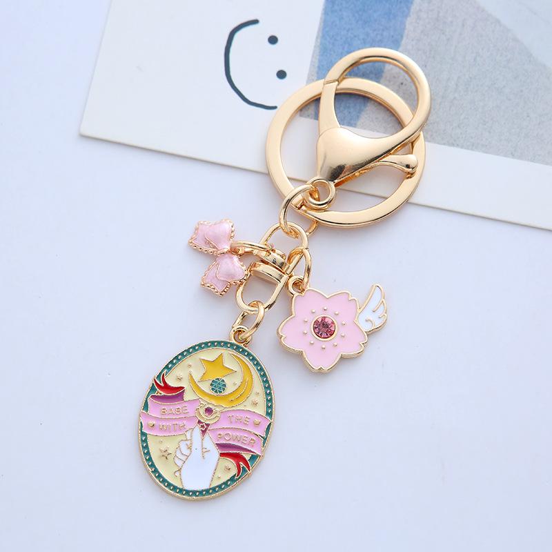 Sailor Moon Luna Cat Keychain Pendant: Cute Cartoon for Bags & Backpacks Single OPP Bag Packaging