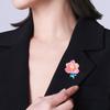 Peony Girl Fashionable and Elegant Enamel Oil Drop Flower Decoration Brooch
