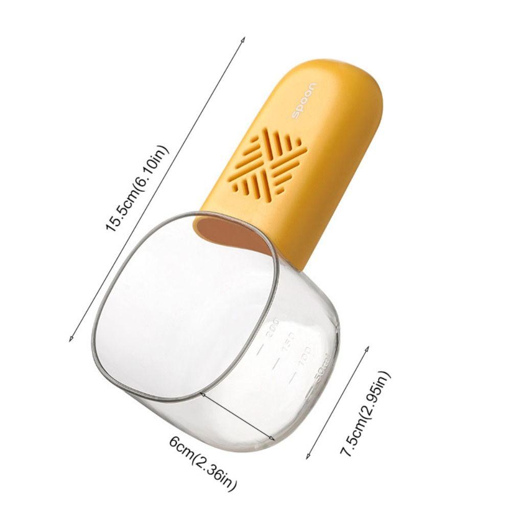 2Pcs Built-in Storage Cavity Measuring Rice Spoon With Scale Pet Food Scoop  Cat/Dog Food