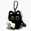 Black Cute Cat Catching Fish Plush Toy Doll Keychain Bag Pendant Charms Car Keyring Accessories For Women Couples Cute Kawaii Gift