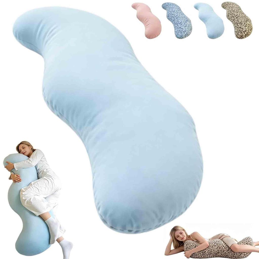 Cuscino a forma di baccello di piselli per adulti, 41×11" Cuscino ergonomico per dormire su un fianco, Cuscino da letto con federa traspirante lavabile, Abbracciante lungo per le gambe (Rosa)