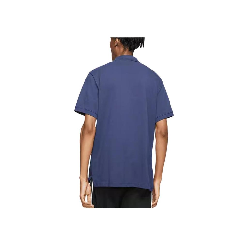 Nike Casual Solid Color Loose Short Sleeve Polo Shirt Men Tops Navy-Blue CJ4457-410