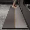 Küchenbodenmatte Rutschfest Ölbeständig Abwischbarer Teppich Leder Pvc Wasserdichter Teppich Beige Linientextur Heimdekoration Matten