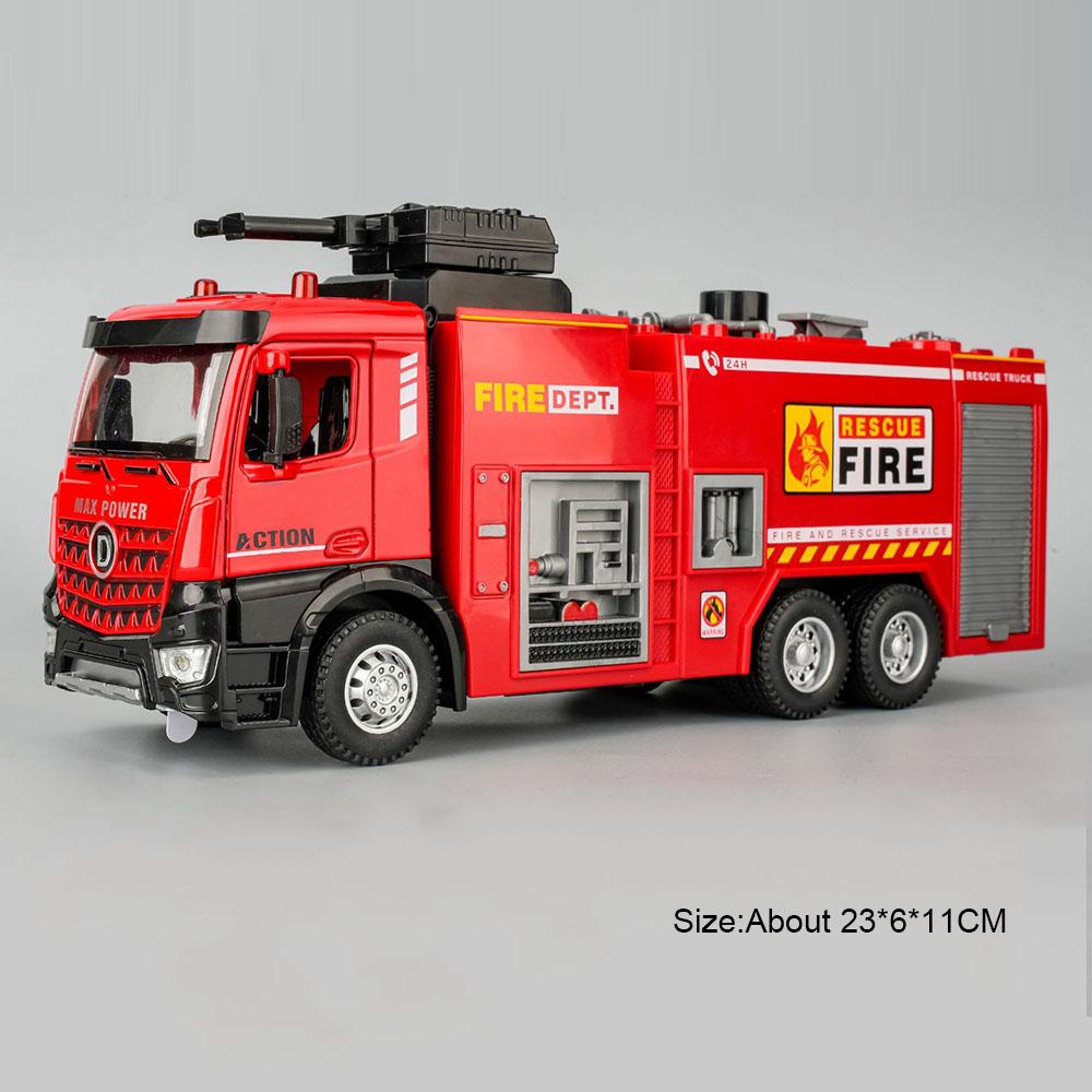 

1:32 Fire Water Tanker Ladder Truck Alloy Spraying Vehicle Diecast Models Toys Car Doors Opened Sound Light Cars For Kid s Gifts