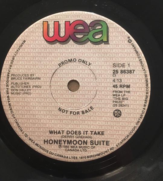 

7inch Record HONEYMOON SUITE What Does It Take 2586387PROMO WEA 1985 Canada Rock Used
