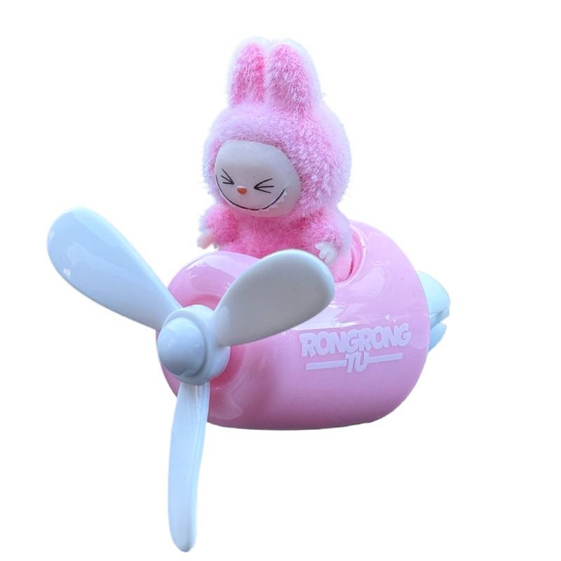 

Милый плюшевый автомобильный аромадиффузор с пропеллером - USB освежитель воздуха, декор для приборной панели розовый