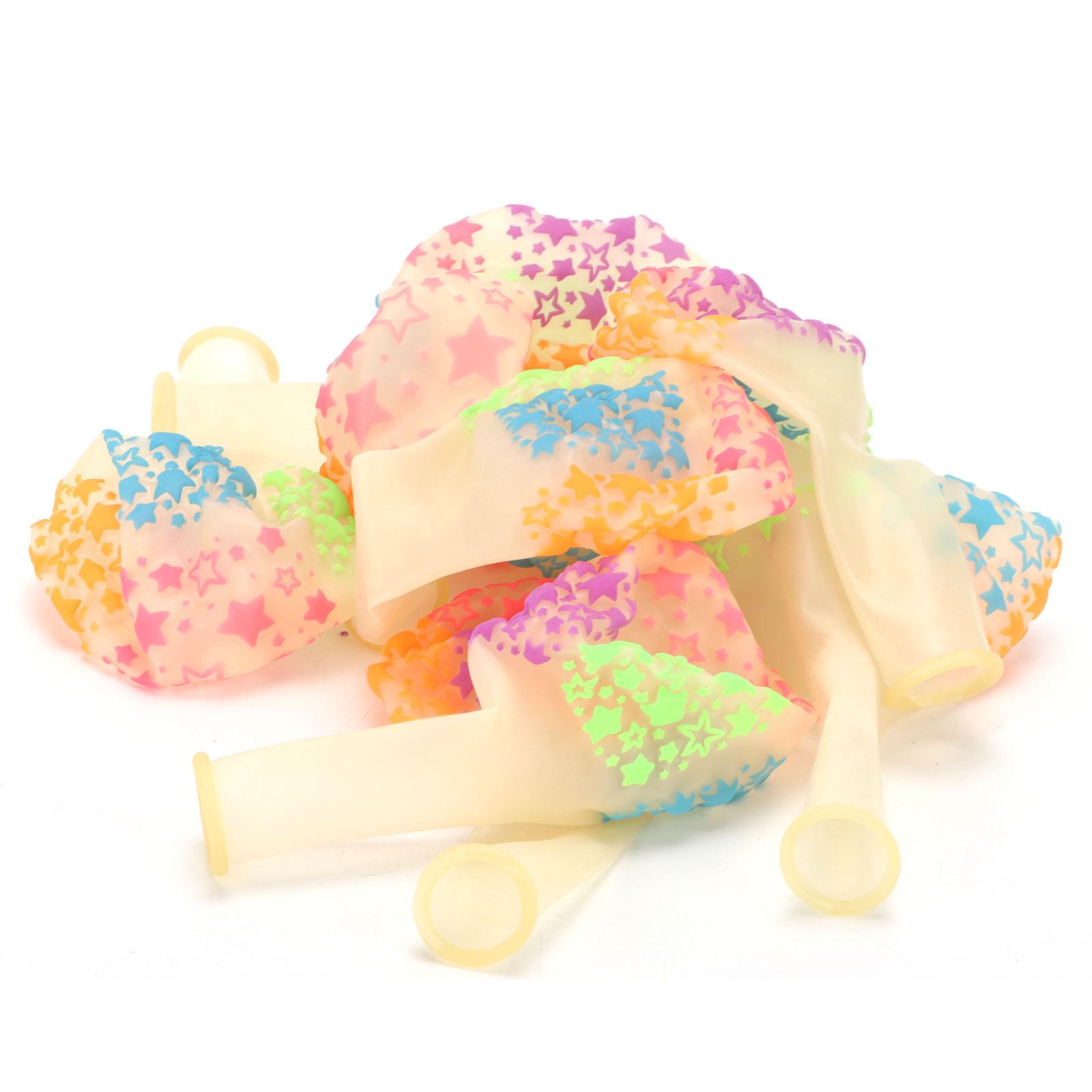 10Pcs Balloon Fluorescent Color Wave Point Polka Dot Neon Latex Balloons for Party Decoration(FivePointed Star )