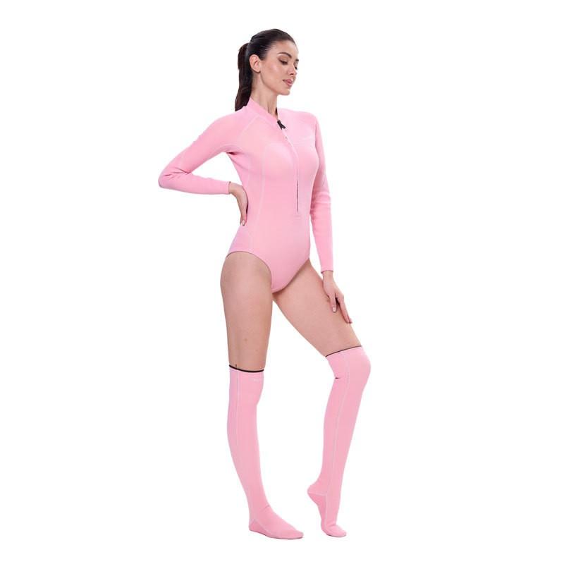 Womens 2mm Neoprene Wetsuit Set Long Sleeve Rash Guard Top Bottom UV Protection Snorkeling Surfing Swimwear